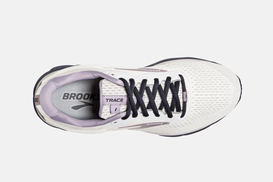 Brooks Trace Road Running Shoes Womens White/Pink 704698-DUS